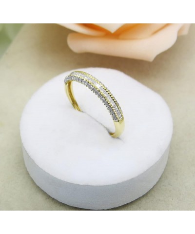 0.45 Carat (ctw) Princess & Round White Diamond Stackable Wedding Band Ring for Women in 10K Gold Yellow Gold 6 $148.41 Brace...