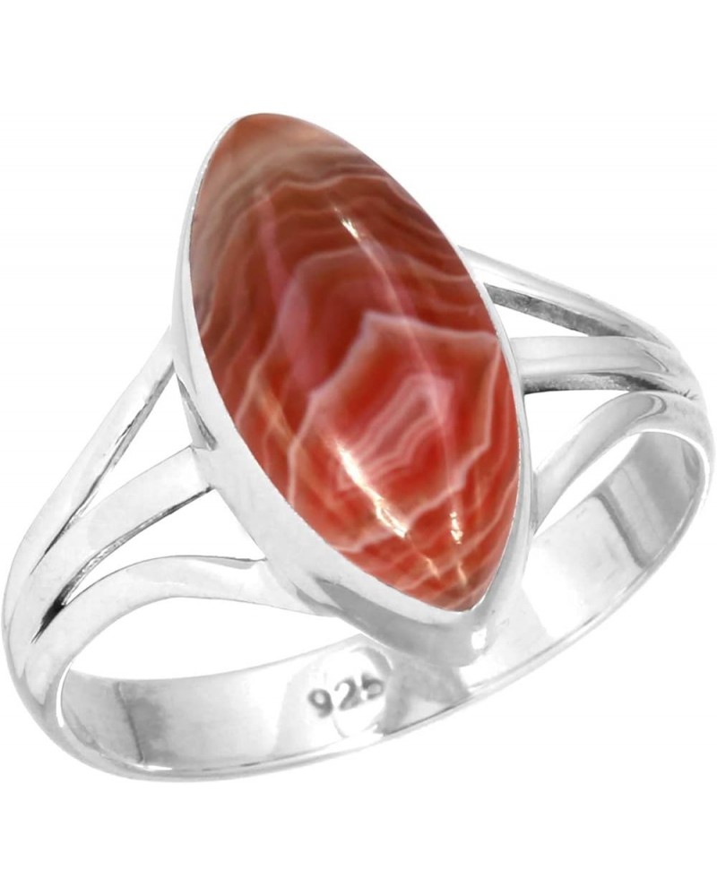 925 Sterling Silver Statement Ring for Women 8x16 Marquoise Gemstone Handmade Jewelry for Gift (99108_R) Botswana Agate $20.9...