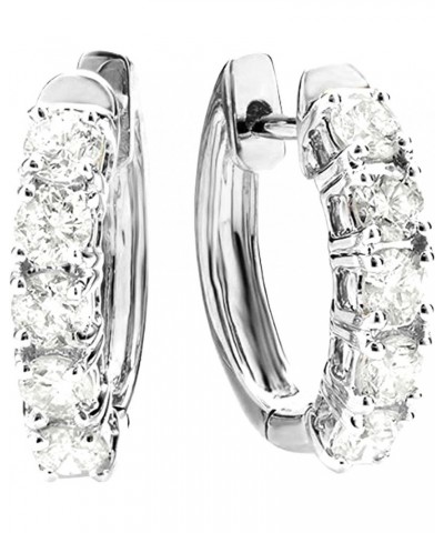 1-5 Carat Huggies Hoop Diamond Earrings 14K Gold Value Collection 1.95 Carat 14K White Gold $681.63 Earrings