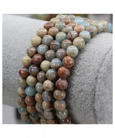 Gem Semi Precious Gemstones 6mm Round Beads Stone Crystal Adjustable Braided Bracelets Unisex Brown Serpentine $7.73 Bracelets