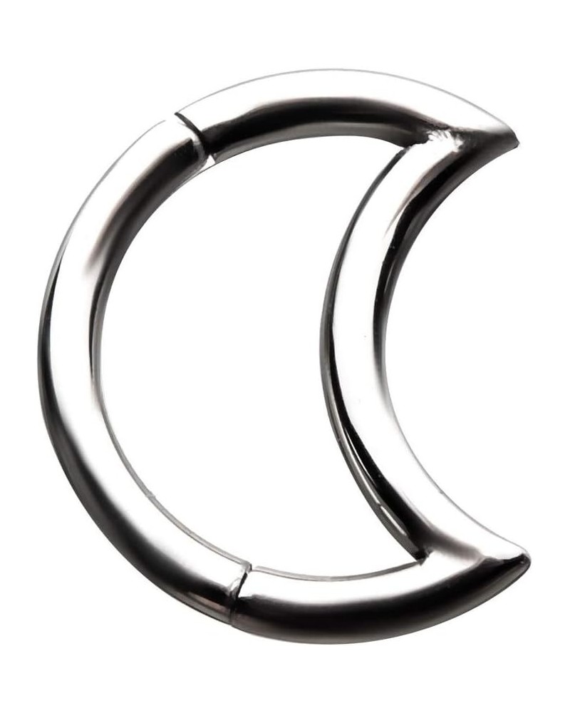 16-18GA Stainless Steel Crescent Moon Shaped Cartilage Helix Daith Hinged Segment Ring 18GA (1mm) $11.48 Body Jewelry