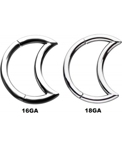 16-18GA Stainless Steel Crescent Moon Shaped Cartilage Helix Daith Hinged Segment Ring 18GA (1mm) $11.48 Body Jewelry