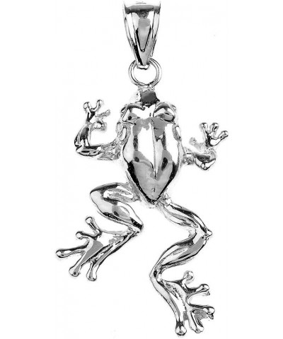 Polished .925 Sterling Silver Frog Animal Pendant Necklace, 18 $18.05 Necklaces