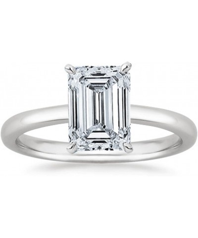 1-5 Carat Lab Grown Solitaire Emerald Cut IGI CERTIFIED Diamond Engagement Ring (1-5 Ct,H-I Color VS1-VS2 Clarity) 5 Platinum...