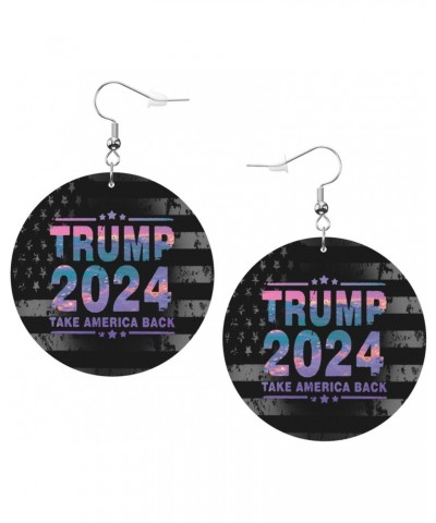 Trump 2024-Take Back Timeless Leather Hoop Earrings Classic Elegance $9.40 Earrings