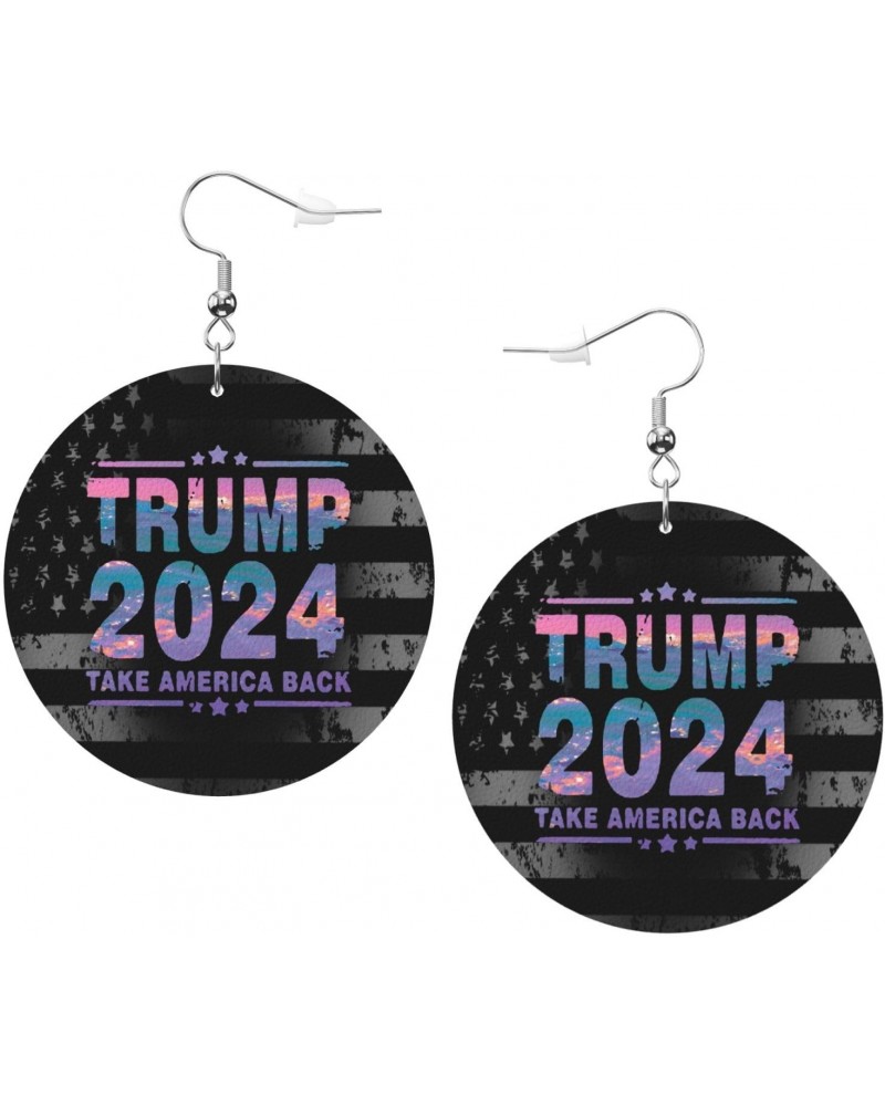 Trump 2024-Take Back Timeless Leather Hoop Earrings Classic Elegance $9.40 Earrings