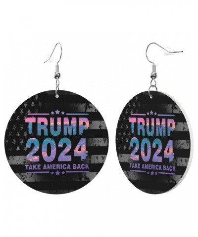 Trump 2024-Take Back Timeless Leather Hoop Earrings Classic Elegance $9.40 Earrings