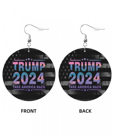 Trump 2024-Take Back Timeless Leather Hoop Earrings Classic Elegance $9.40 Earrings