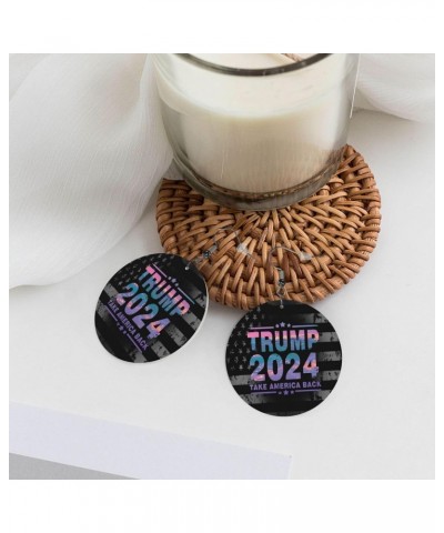 Trump 2024-Take Back Timeless Leather Hoop Earrings Classic Elegance $9.40 Earrings