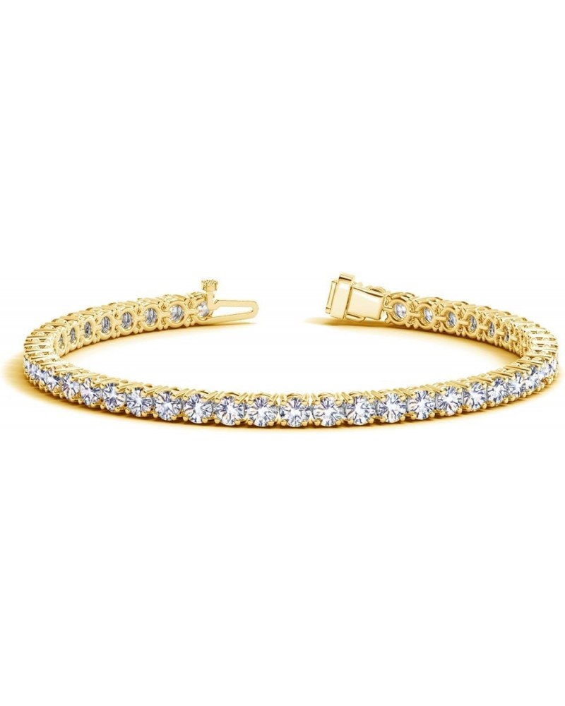 5 to 20 Carat LAB GROWN Classic Diamond Tennis Bracelet 4 Prong Luxury Collection (D-E Color, VS1-VS2 Clarity) Yellow Gold 20...