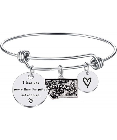 I Love You More Than The Miles Between Us Long Distance Relationship State Map Bracelet Going Away Gift Travel Gift Montana-M...
