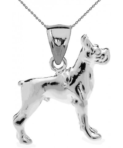 Sterling Silver 3D Boxer Dog Charm Pendant Necklace 20 Inches $16.00 Necklaces