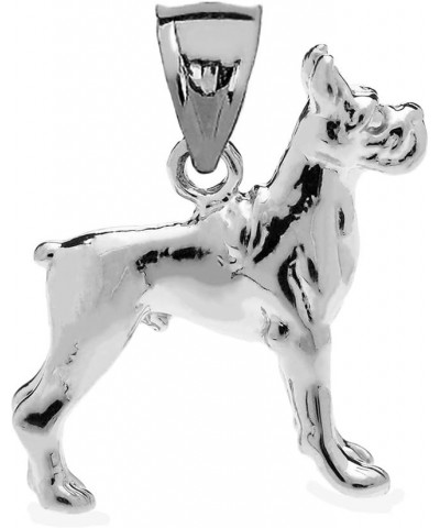 Sterling Silver 3D Boxer Dog Charm Pendant Necklace 20 Inches $16.00 Necklaces