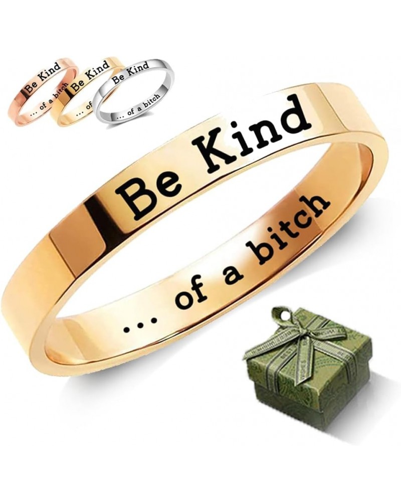 Rings for Women Engraved Ring Inspirational Motivational Be Kind Funny Gift Gold Color 8 $14.08 Rings