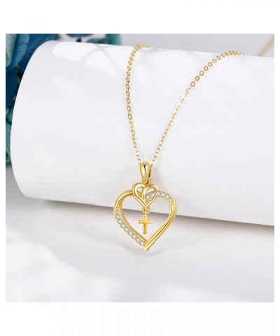 14k Gold Infinity Heart/Hamsa Hand/Music Note/Claddagh/Horn Necklace Infinity Heart Jewelry Gifts for Women Girls Heart Cross...