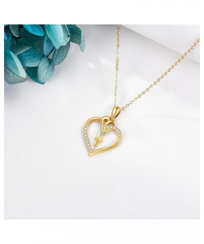 14k Gold Infinity Heart/Hamsa Hand/Music Note/Claddagh/Horn Necklace Infinity Heart Jewelry Gifts for Women Girls Heart Cross...