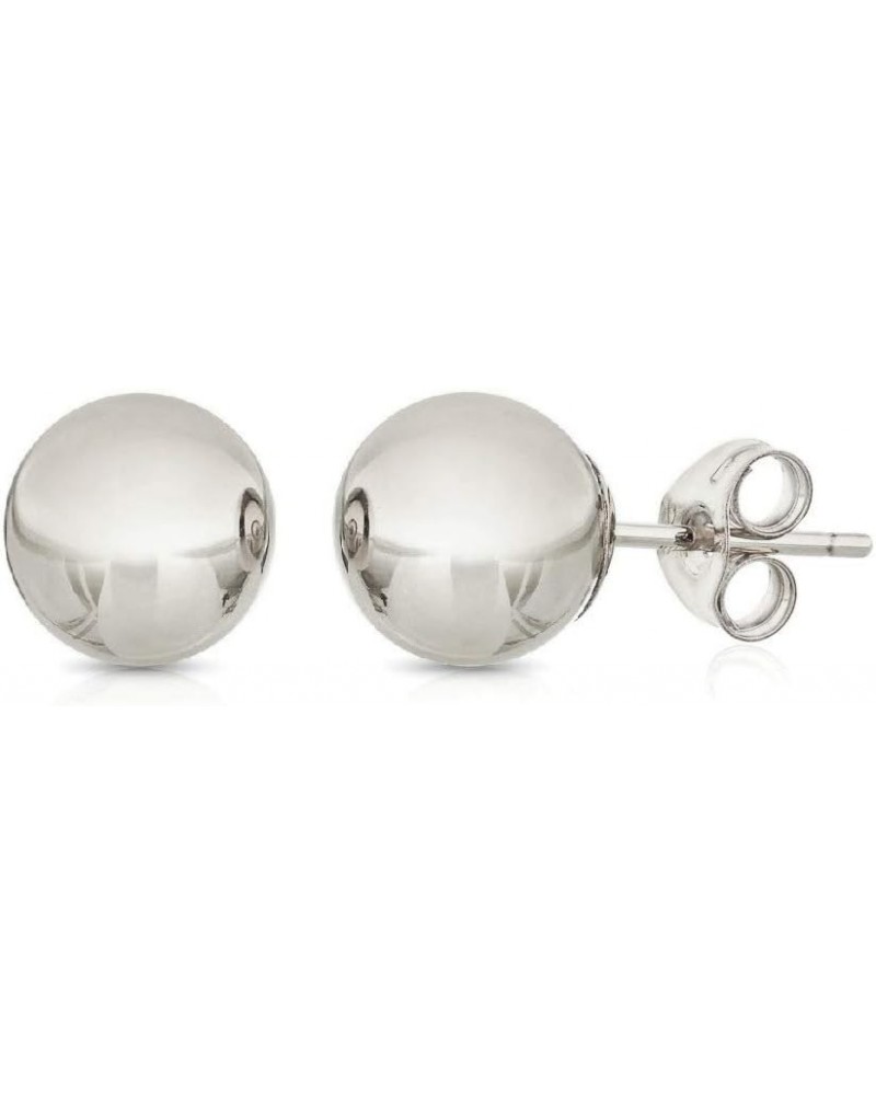 Premium 14K Gold Ball Stud Earrings - Available in Yellow, Rose & White Gold- Multiple Options Available 6MM White $26.09 Ear...