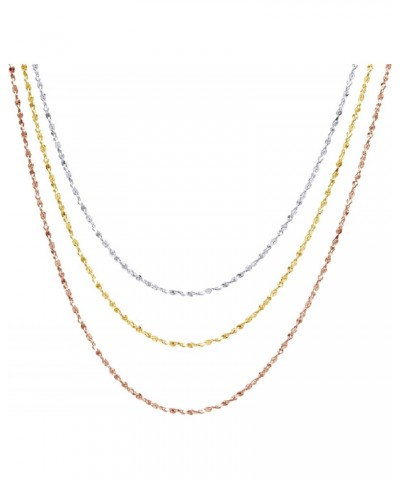 Jewel Zone US Sterling Silver 16" - 18" Length Italian Crafted Sparkle Chain Necklace - 0.88mm $10.59 Necklaces