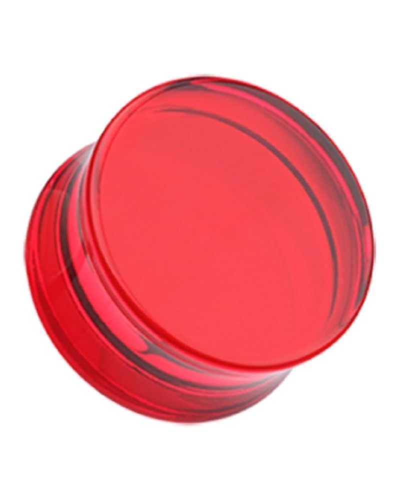 Basic Acrylic Double Flared Ear Gauge Plug (Sold by Pair) 1", Red $8.50 Body Jewelry