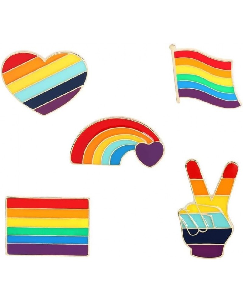 Cute Enamel Pin Set Lapel Pins Brooches Cartoon Brooch Badge Pins for Clothes Bags Backpack for Women Rainbow STY2 $8.25 Broo...