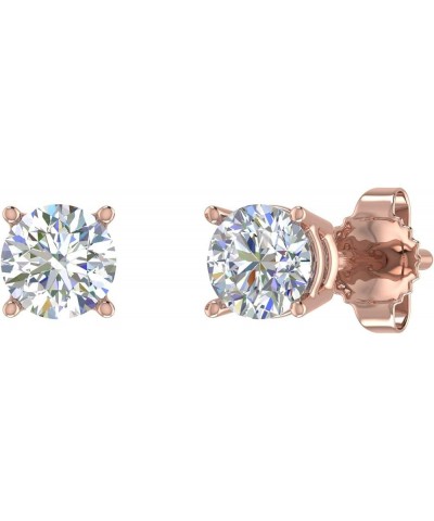 3/8 to 3/4 Carat 4-Prong Set Diamond Stud Earrings in 14K Gold or in Platinum Rose Gold 0.75 carats $104.55 Earrings