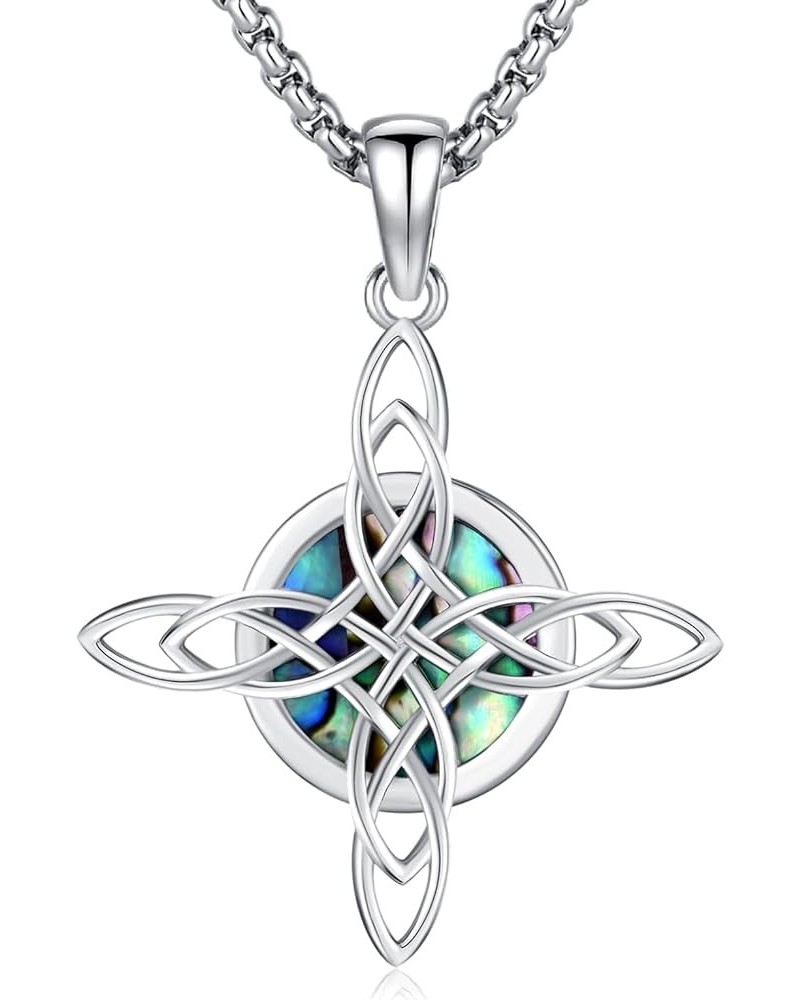 Wiccan Jewelry Celtic Knot Necklace 925 Sterling Silver Celtic Jewelry for Women & Men Star of David Necklace Pentagram Prote...