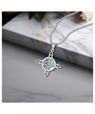 Wiccan Jewelry Celtic Knot Necklace 925 Sterling Silver Celtic Jewelry for Women & Men Star of David Necklace Pentagram Prote...