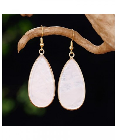 Women Natural Stone Earrings Unique Healing Gemstone Energy Hypoallergenic Lightweight Dangle Drop Earrings Multiple Styles E...