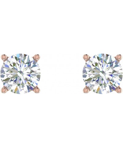 3/8 to 3/4 Carat 4-Prong Set Diamond Stud Earrings in 14K Gold or in Platinum Rose Gold 0.75 carats $104.55 Earrings
