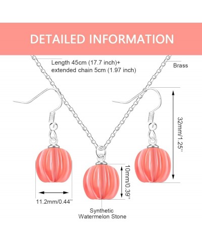 Mini Multiple Colors Pumpkin Delicate Funny Chain Dangle Necklace Simple Drop Dangling Earrings Sets Gift for Women Teen Girl...