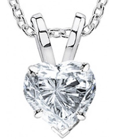 1/2-1 1/2 Carat LAB GROWN Diamond Solitaire Pendant IGI Certified 14K Gold 4 Prong Diamond Pendant Necklace For Women (G-H, S...