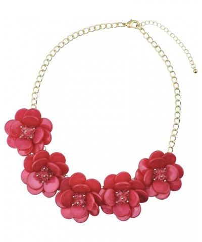 Statement Choker Flower Necklace for Women Collar Bib Costume Flower Jewelry rose $9.00 Necklaces