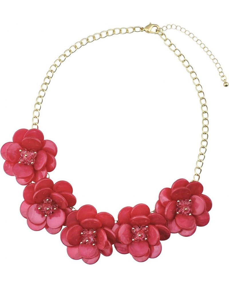 Statement Choker Flower Necklace for Women Collar Bib Costume Flower Jewelry rose $9.00 Necklaces