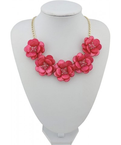 Statement Choker Flower Necklace for Women Collar Bib Costume Flower Jewelry rose $9.00 Necklaces