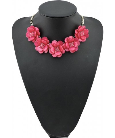 Statement Choker Flower Necklace for Women Collar Bib Costume Flower Jewelry rose $9.00 Necklaces