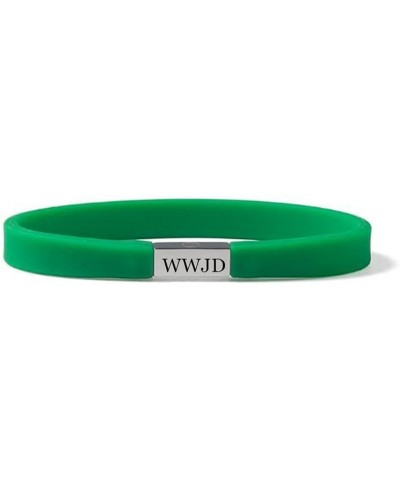 WWJD HWLF Bracelet for Teens Adults,Stainless Steel Rubber What Would Jesus Do Bracelets He Would Love First Wristband Fundra...