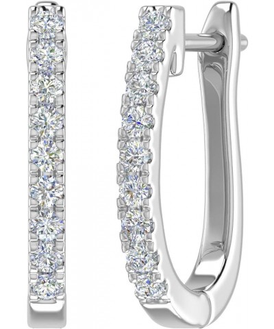 1/4 to 1 Carat Diamond Hoop Earrings In 14K Gold (SI1-SI2 Clarity) White Gold 0.33 carats $153.00 Earrings