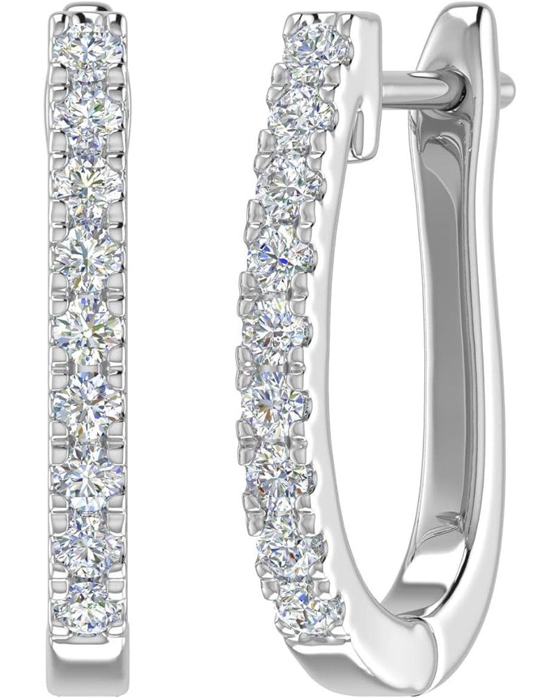 1/4 to 1 Carat Diamond Hoop Earrings In 14K Gold (SI1-SI2 Clarity) White Gold 0.33 carats $153.00 Earrings