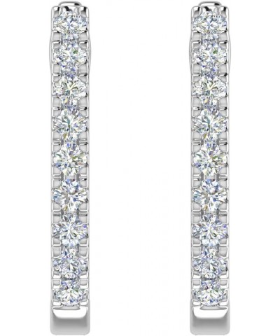 1/4 to 1 Carat Diamond Hoop Earrings In 14K Gold (SI1-SI2 Clarity) White Gold 0.33 carats $153.00 Earrings