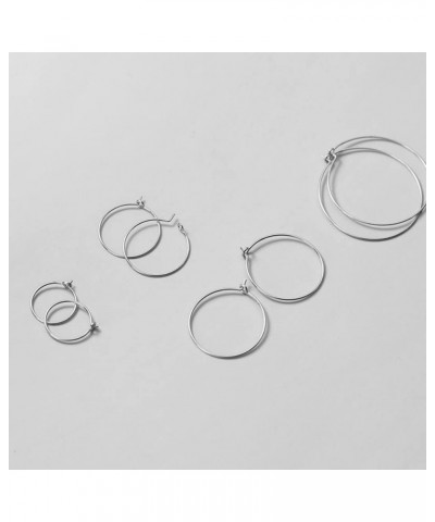 Minimalist Super Thin Wire 925 Sterling Silver Small Hoop Earrings for Women Teen Girls Little Dainty Basketball Huggie Round...