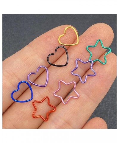 2021 Punk 5PCS Stainless Steel Piercing Earrings Heart/Star Shaped Cartilage Tragus Daith Conch Lobe Ear Piercing Body Jewelr...