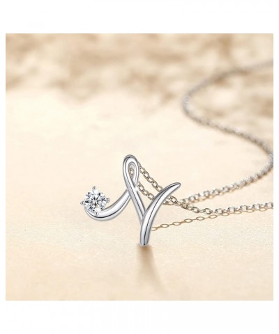 Sterling Silver Initial Necklaces for Women, Dainty 26 Alphabet Pendant Necklace Jewelry Gift, 18 Inch Chain N $15.98 Necklaces