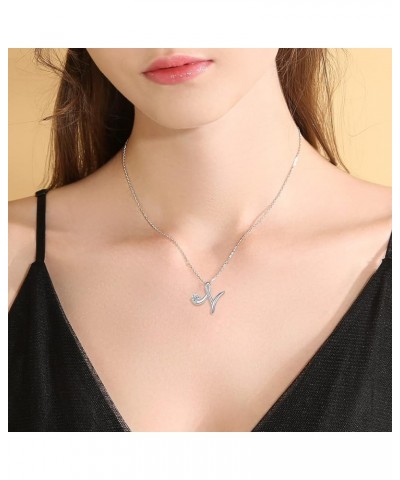 Sterling Silver Initial Necklaces for Women, Dainty 26 Alphabet Pendant Necklace Jewelry Gift, 18 Inch Chain N $15.98 Necklaces