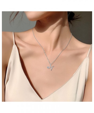 Sterling Silver Initial Necklaces for Women, Dainty 26 Alphabet Pendant Necklace Jewelry Gift, 18 Inch Chain N $15.98 Necklaces