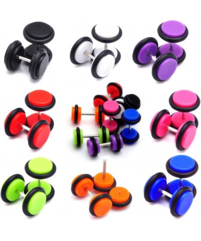 8pair Acrylic Stud Earrings Barbell Fake Gauges Kit Faux Plugs 16 Pieces Acrylic 16pcs $6.62 Body Jewelry