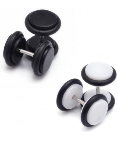 8pair Acrylic Stud Earrings Barbell Fake Gauges Kit Faux Plugs 16 Pieces Acrylic 16pcs $6.62 Body Jewelry