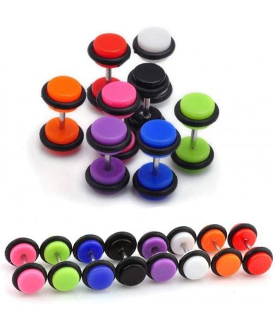 8pair Acrylic Stud Earrings Barbell Fake Gauges Kit Faux Plugs 16 Pieces Acrylic 16pcs $6.62 Body Jewelry