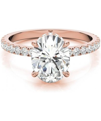 2.2 Ct Oval Cut Moissanite Engagement Rings For Women Hidden Halo 925 Sterling Silver & 10K 14K 18K Real Gold Diamond Promise...