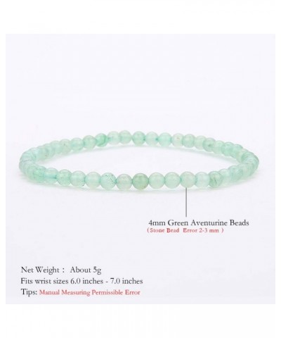 4MM Mini Gemstone Energy Bracelets Tiny Bracelet Natural Stone Statement Bracelet Charm Beaded Couples Bracelets Green Aventu...