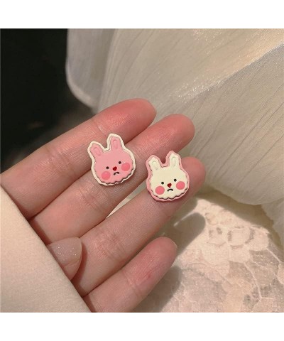 Lovely Rabbit Earrings for Women Girls Easter Jewelry, S925 Cute Bunny Egg Easter Dangle Earrings for Spring Holiday Pink $5....